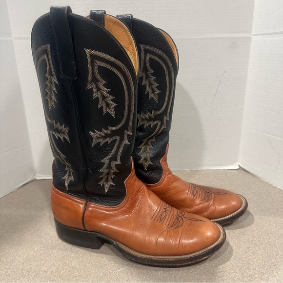 Anderson Bean Women’s Cowgirl Roper Western Rodeo Leather Heeled Boots Size 9B - Picture 1 of 11